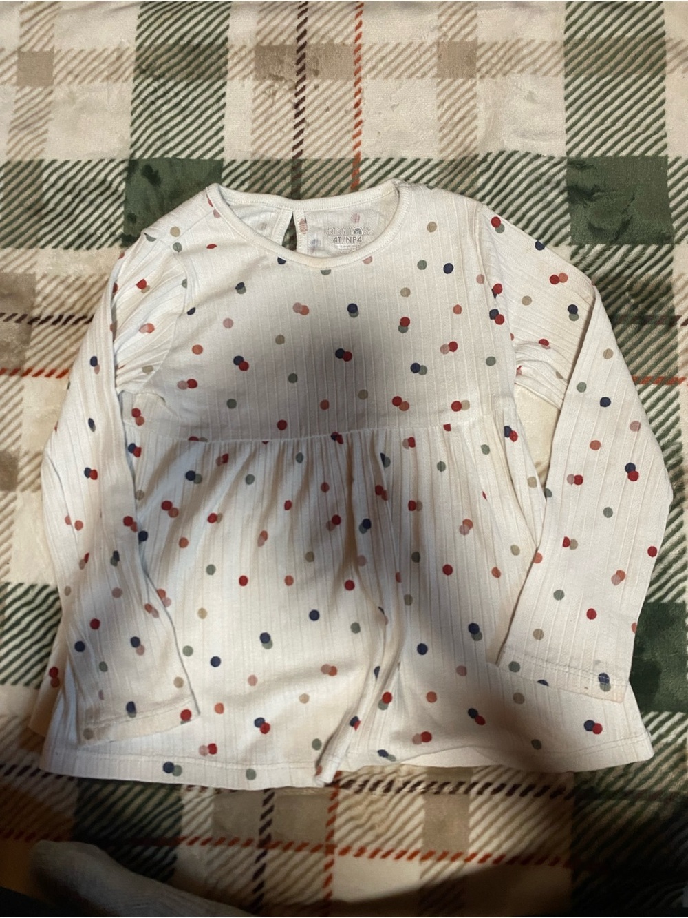 Garanimals White Long-Sleeve Top with Multi Colored Dots